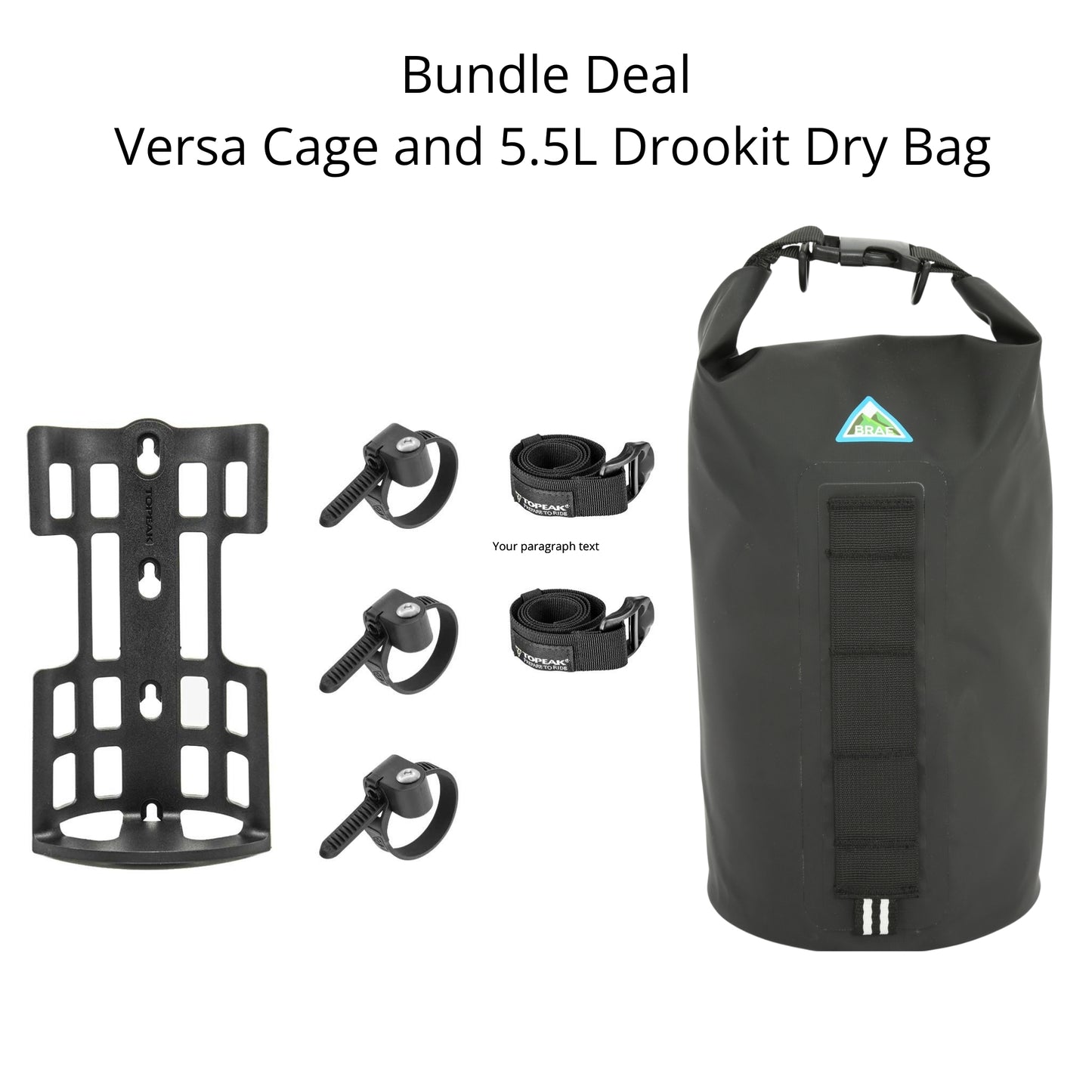 Drookit 5.5L Dry Bag and Topeak Versa Cage Mount