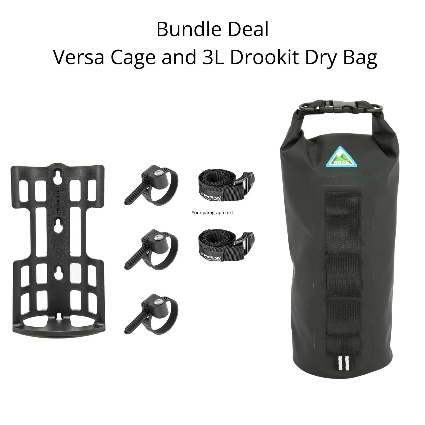 Drookit 3L Dry Bag and Topeak Versa Cage Mount