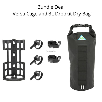 Drookit 3L Dry Bag and Topeak Versa Cage Mount