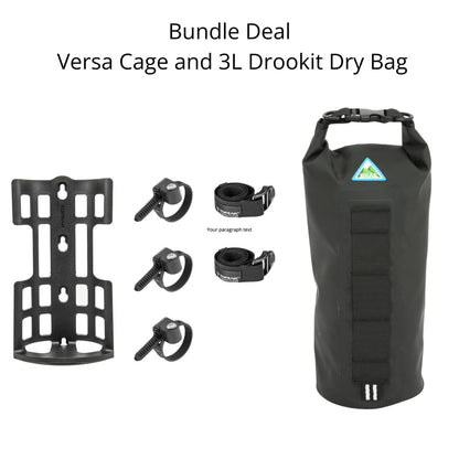 Drookit 3L Dry Bag and Topeak Versa Cage Mount - Brae Cycling
