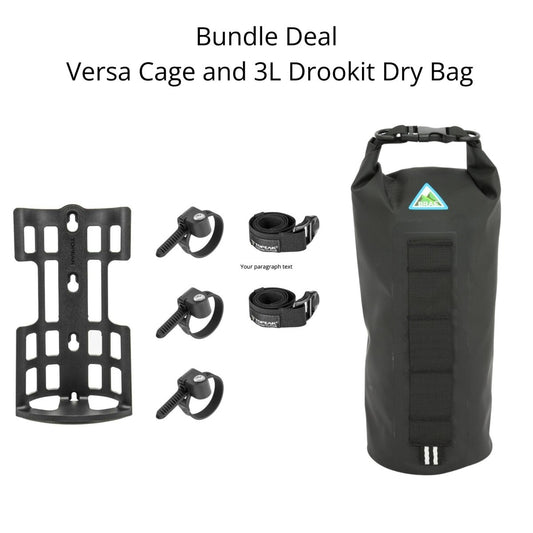 Drookit 3L Dry Bag and Topeak Versa Cage Mount - Brae Cycling