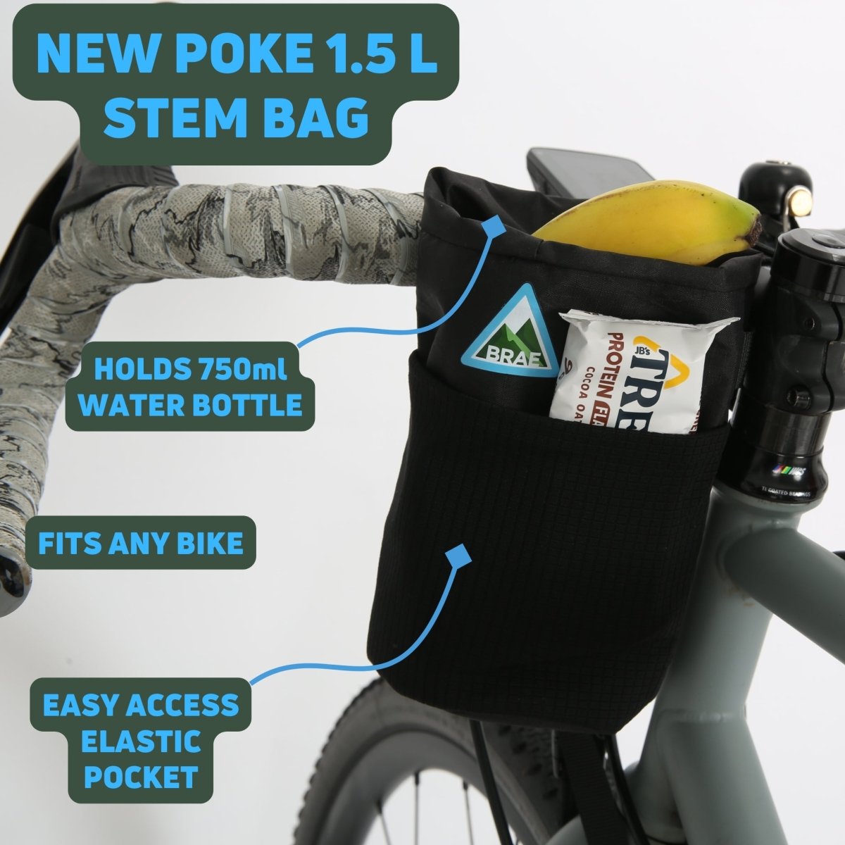 Poke 1.5L Stem Bag, Black - Brae Cycling5065017314088